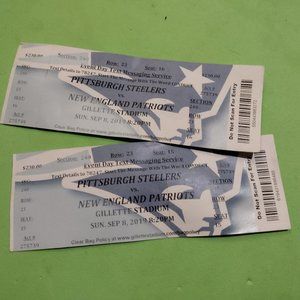 Patriots tickets UNUSED